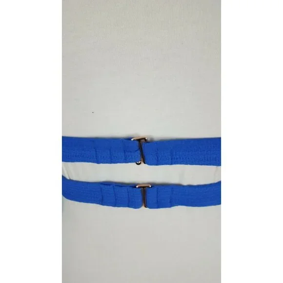 Shade & Shore 36C Textured Twist Front Light Lift Bikini Top Blue - Picture 8 of 9